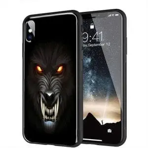 Loup Garou Halloween Coque en Verre pour iPhone, Samsung, Huawei