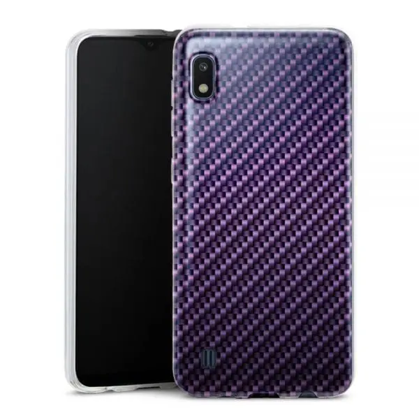 coque a10 samsung texture patterns carbone violet