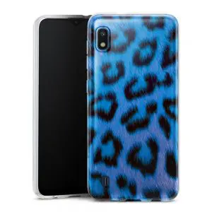 coque a10 samsung texture patterns imprimé leopard bleu outre mer