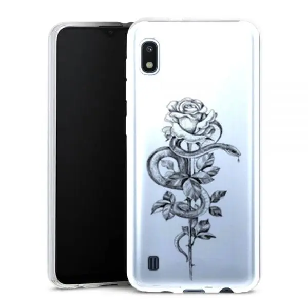 Coque samsung a10 silicone gothic snake and roses tattoo