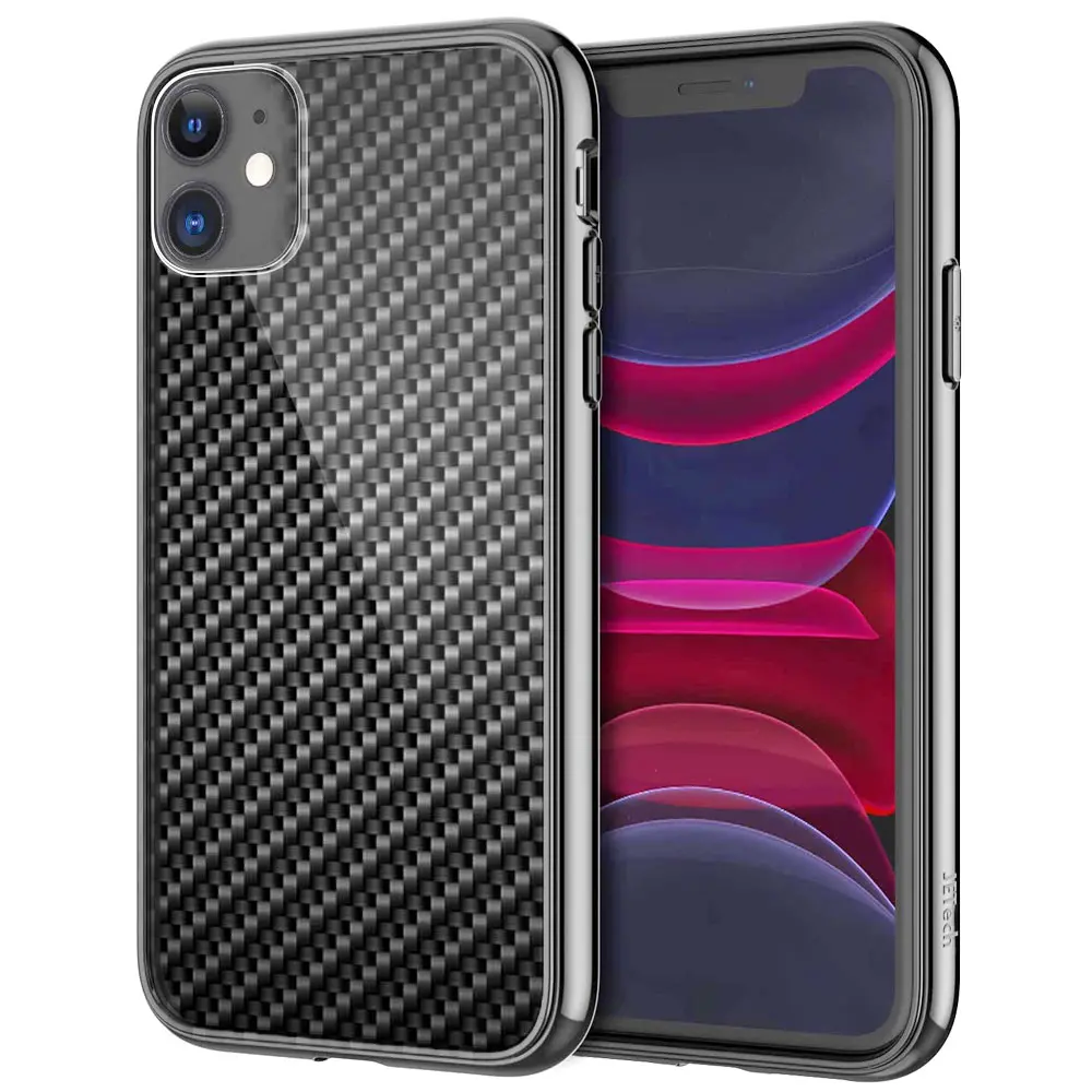 Coque iPhone 12 Fibre Carbone Noir Composite