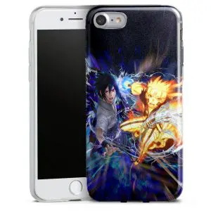 Coque Silicone Fight Naruto Sasuke pour iPhone 7, iPhone 8