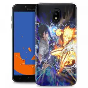 Coque Fight Naruto Sasuke pour Samsung Galaxy J4 2018, J4 PLUS 2018 en Silicone