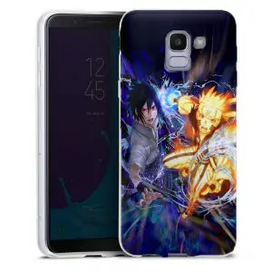 Coque Fight Naruto Sasuke pour Samsung Galaxy J6 2018, J6 PLUS 2018 en Silicone