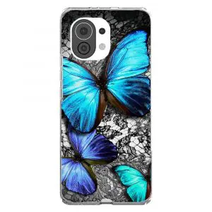 Papillons Bleu Turquoises, Coque pour Xiaomi Mi 11