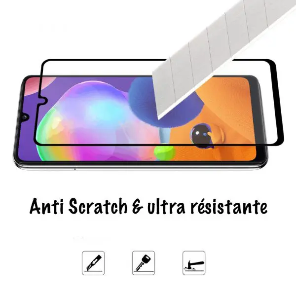 Samsung A31, A41 : Vitre de verre trempé pour écran