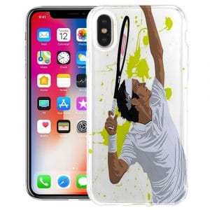 Coque Watercolor Men Tennis Silicone pour téléphone Portable iPhone X