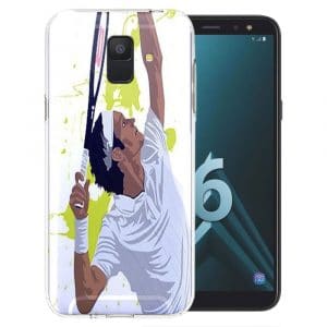 Coque Watercolor Men Tennis Silicone pour téléphone Portable Samsung A6 2018