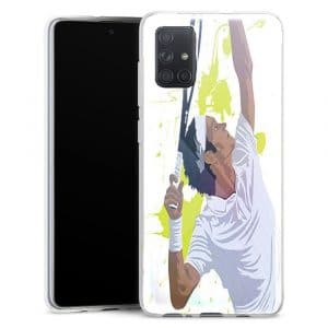 Coque Watercolor Men Tennis Silicone pour téléphone Portable Samsung A71