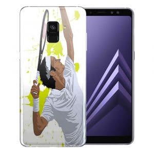 Coque Watercolor Men Tennis Silicone pour téléphone Portable Samsung A8 2018