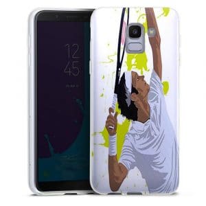 Coque Watercolor Men Tennis Silicone pour téléphone Portable Samsung J6 2018