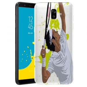 Coque Watercolor Men Tennis Silicone pour téléphone Portable Samsung J8 2018
