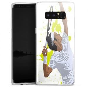 Coque Watercolor Men Tennis Silicone pour téléphone Portable Samsung Note 8