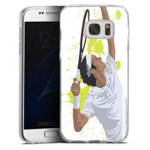 Coque Watercolor Men Tennis Silicone pour téléphone Portable Samsung S7