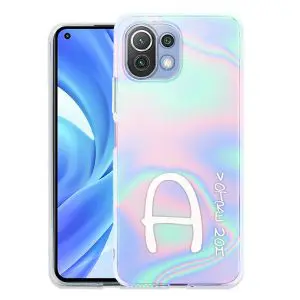 Coque de silicone Vibes Initial Bleu personnalisable