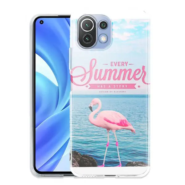 Housse smartphone Xiaomi Mi 11 Lite Summer Flamant rose