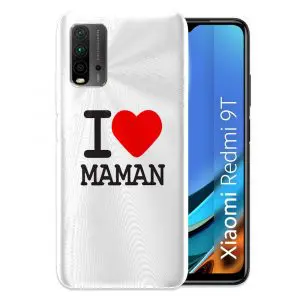 Je t'aime Maman, Coque télephone Xiaomi Redmi 9T personnalisée