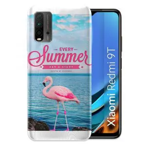 Coque Xiaomi Redmi 9T personnalisée Summer, Flamant rose