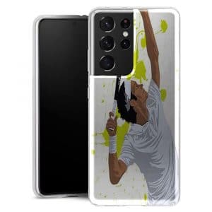 Coque Watercolor Men Tennis Silicone pour téléphone Portable Samsung S21 Ultr