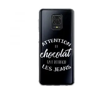 Coque Silicone Attention le Chocolat Fait rétrécir les Jeans pour Xiaomi Redmi Note 9t