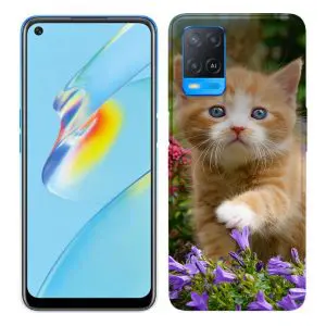 Coque Oppo A54 en silicone Flowery Garden Lovely and enchanting cat