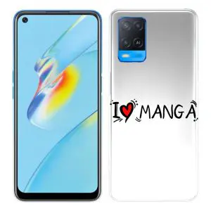 Coque silicone pour téléphone Oppo A54, A74 Love Manga