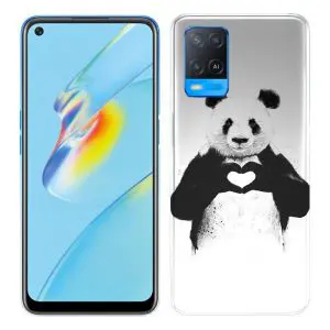 Coque Oppo A54 5G, A74 5G personnalisée en Silicone Panda Love