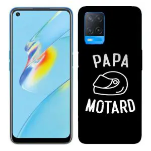 Coque Compatible Oppo A54 5G, A74 5G motif Papa Motard Passion