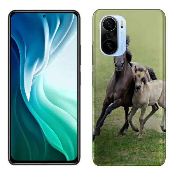 Coque Horses wild duelmener ponies mare and foal Silicone Xiaomi Mi 11i Collection Animaux