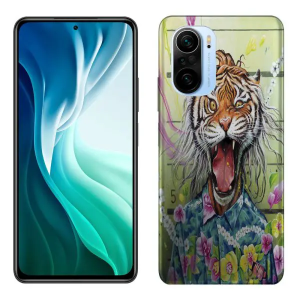 Coque Tiger Flowers Silicone Xiaomi Mi 11i Collection Animaux