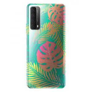 Coque decoration Feuillage Tropicale en Silicone pour téléphone P SMART 2021