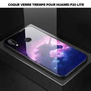 Coque verre trempé Licorne Fantastique pour téléphone Huawei P20 Lite