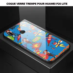 Coque silicone Marvel pour Huawei P20 Lite en Verre Trempé