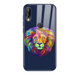 Coque Lion Color pour téléphone P30 Lite en Verre Trempé