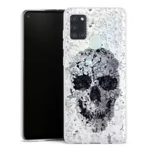 Coque pour téléphone Samsung Galaxy A21S personnalisée motif doodle skull