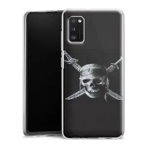 Coque tel portable Samsung Galaxy A41 en silicone personnalisée pirate skull