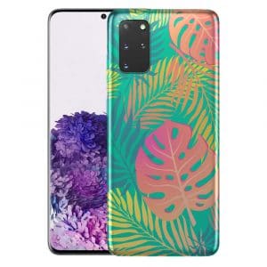 Coque decoration Feuillage Tropicale en Silicone pour téléphone S20