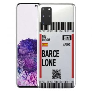 Coque Boarding Pass Barcelone pour Samsung S20, S20 Plus, S20 Ultra, S20FE 5G, S20 4G