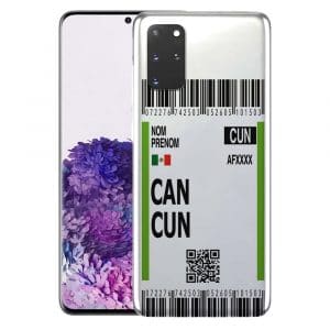 Coque Boarding Pass Cancun pour Samsung S20, S20 Plus, S20 Ultra, S20FE 5G, S20 4G