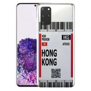 Coque Boarding Pass Hong Kong pour Samsung S20, S20 Plus, S20 Ultra, S20FE 5G, S20 4G
