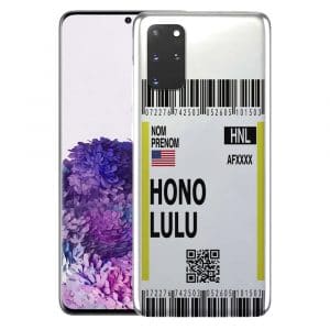 Coque Boarding Pass Honolulu pour Samsung S20, S20 Plus, S20 Ultra, S20FE 5G, S20 4G