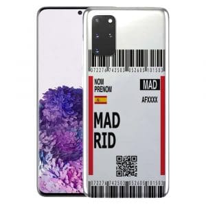Coque Boarding Pass Madrid pour Samsung S20, S20 Plus, S20 Ultra, S20FE 5G, S20 4G
