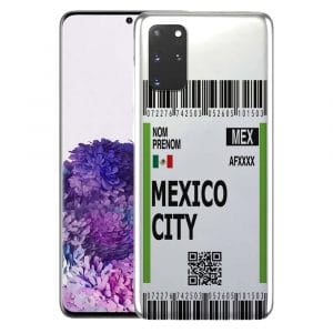 Coque Boarding Pass Mexico pour Samsung S20, S20 Plus, S20 Ultra, S20FE 5G, S20 4G