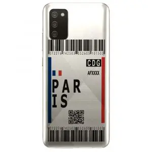Coque Samsung A02S Billet d'avion Paris Roissy