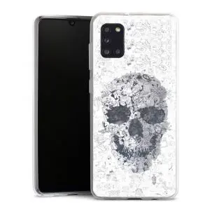 Coque en Silicone pour Samsung Galaxy A31 personnalisée doodle skull