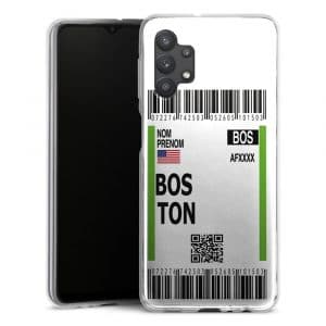 Coque Boarding Pass Boston téléphone Samsung Galaxy A32 5G, A32 4G