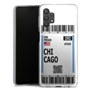 Coque Boarding Pass Chicago téléphone Samsung Galaxy A32 5G, A32 4G