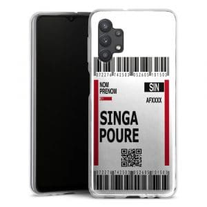 Coque Boarding Pass Singapour téléphone Samsung Galaxy A32 5G, A32 4G