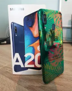 Coque de téléphone pour Samsung A20E Décoration Feuillage Tropical