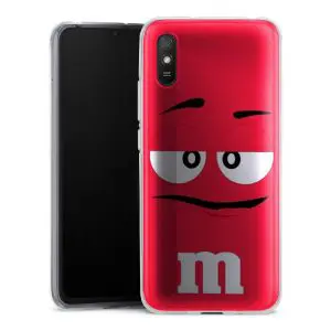 Coque en silicone motif M&M's rouge pour Xiaomi Redmi 9A